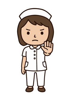 ストップする看護婦