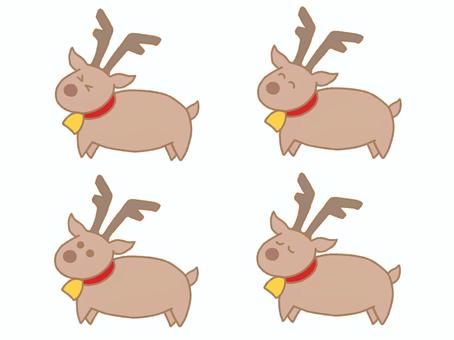 トナカイイラスト4つの表情セット赤カラー トナカイイラスト4つの表情セット赤カラー トナカイ,ベル,メリークリスマス,イラスト,クリスマス,クリスマスイヴ,xmas,メリクリ,デフォルメ,レインディアのイラスト素材