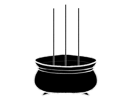 線香立てシルエット 線香立て,線香,葬式,仏具,仏壇,生活,手描き,背景透過,シルエットのイラスト素材