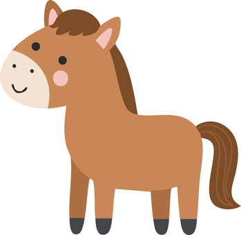 いらすとのウマ 馬,干支,動物,牧場,競馬のイラスト素材