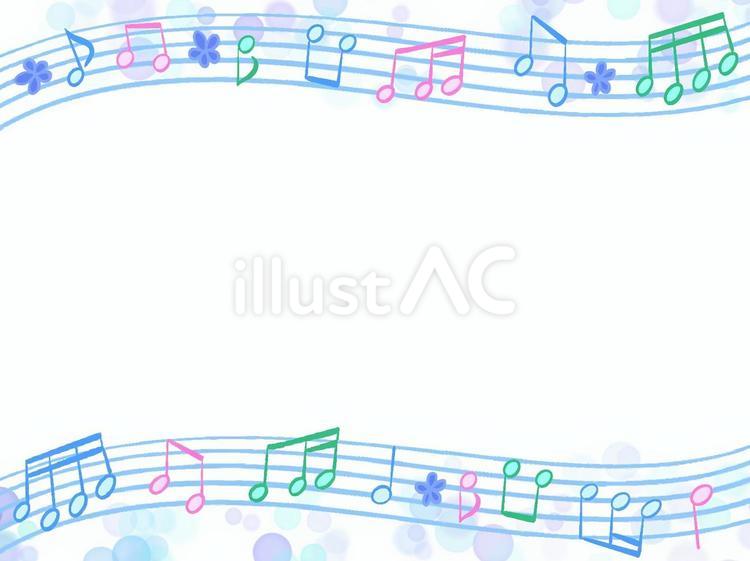 枠 1 枠,音符,楽譜のイラスト素材
