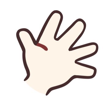 パーの手　 じゃんけん,ぱー,５,ハンドサイン,手,手のひら,数字,数,アイコン,シンプルのイラスト素材