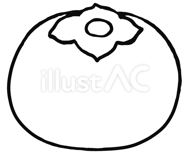 柿１ 柿,モノクロ,秋のイラスト素材