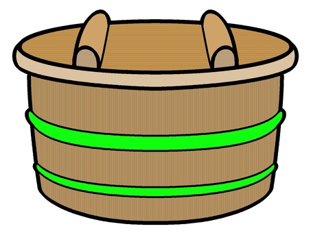 おひつのアイコン『緑』 おひつ,ごはん,保存,調理,道具,木製,モチーフ,カラー,日用品,生活のイラスト素材