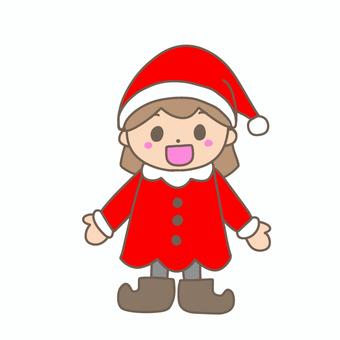 サンタさんの格好の女の子 クリスマス