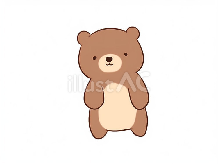 ゆるふわなクマのイラスト クマ,ゆるふわ,動物のイラスト素材