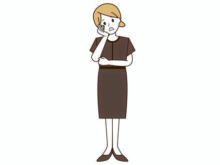 接客する女性のイラスト 女性,エステ,全身,エステティシャン,接客,美容,イラスト,人物,ネイルサロン,受付のイラスト素材