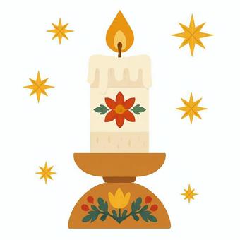 北欧風のかわいいキャンドルイラスト