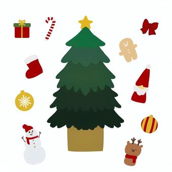 クリスマスツリーとオーナメント