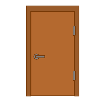 ドア　閉まる ドア,ブラウン,扉,木製,生活,玄関,家,自宅,リノベーション,出入りのイラスト素材
