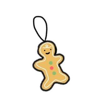 クリスマスシナモンクッキー クリスマス,シナモン,クッキー,ヒト型,オーナメント,ゆるい,かわいい,冬のイラスト素材