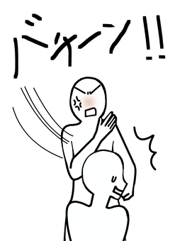 ビンタする人される人 人物,ビンタ,ケンカ,平手打ち,叩く,痛い,恋人,揉め事,怒る,文字のイラスト素材