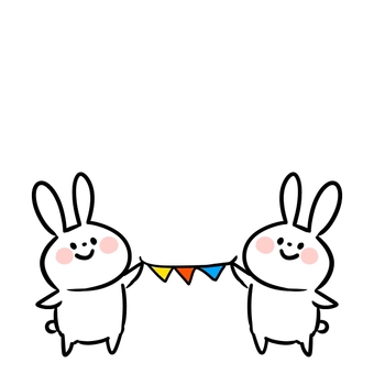 Illustration, rabbit, flag, flag, JPG