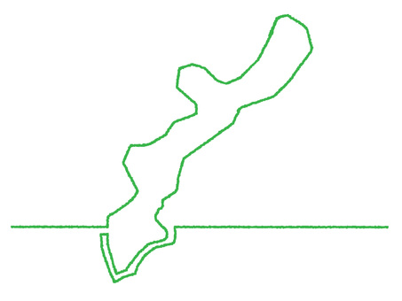 沖縄の一筆書き 沖縄,地図,一筆のイラスト素材