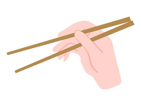 箸を持つ手 箸,お箸,手,持つ,食べる,指,食事,マナー,カトラリー,持ち方のイラスト素材