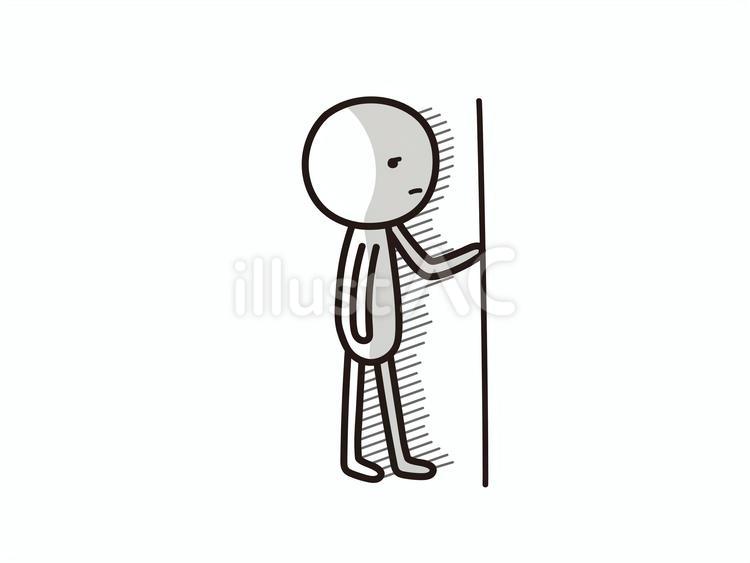 落ち込んだ様子でこちらを見てくる棒人間 落ち込む,落ち込み,悲しいのイラスト素材