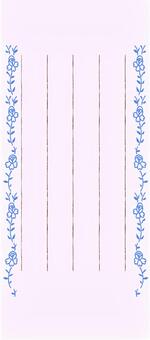 一筆箋　青いお花のステッチ1 花,刺繍,植物,ステッチ,カード,手紙,便箋,一筆箋のイラスト素材