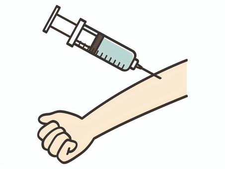 注射 注射器,注射,医療,ワクチン,予防接種,予防注射,インフルエンザ,ウイルス,風邪,熱のイラスト素材