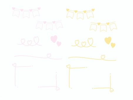 Illustration, Illustration, heart, pink, yellow,