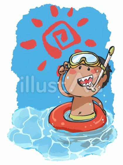 海水浴のイラスト