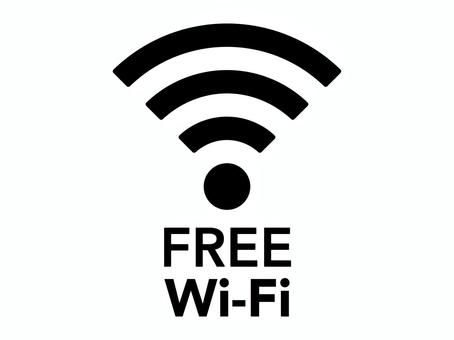FreeWiFi黒アイコン透過 wifi,フリー,無線,通信,電波,ネット,インターネット,接続,無料,透過のイラスト素材