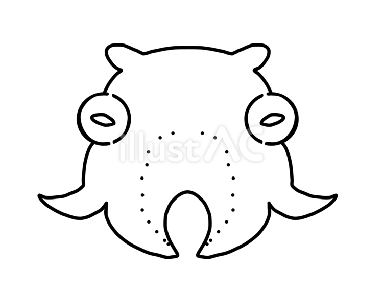 線画　めんだこ めんだこ,海,海洋生物のイラスト素材
