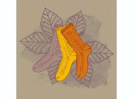 秋色の靴下 靴下,秋色,くすみカラーのイラスト素材