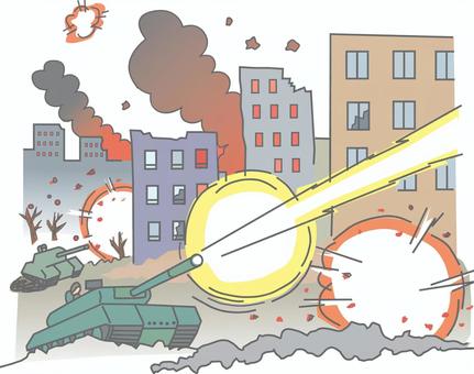 戦争 戦争,侵略,破壊,紛争,爆破,壊滅,犯罪,戦車,都市,風景のイラスト素材