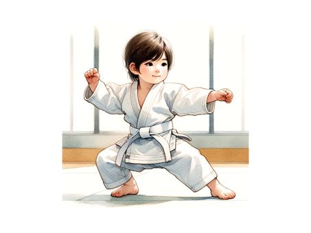 Illustration, karate, boy, people, 