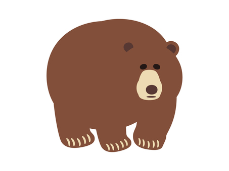 茶色い熊のイラスト素材5 茶色い熊のイラスト素材5 熊,くま,歩く,危険,野生,動物,爪,大きい,茶色,ヒグマのイラスト素材