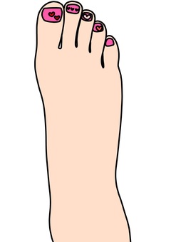 ハートのペディキュア ハート,ピンク,ペディキュア,マニキュア,足のイラスト素材