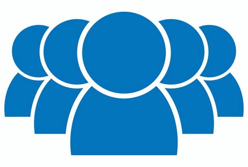 複数人数のシンプルな人物アイコン 青 人物,人,集団,大勢,ユーザー,団体,組織,複数,プロフィール,仲間のイラスト素材