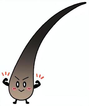 元気な髪の毛くん 毛根,髪,たくましい,髪の毛,しなやか,強い,元気,ハリ,コシ,毛球のイラスト素材