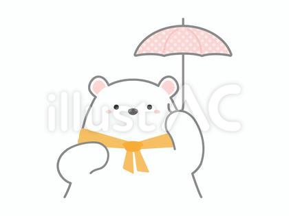 熱中症対策、日傘をさすシロクマ