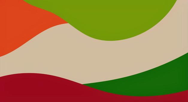 レトロでポップなオレンジグリーン素材 テラコッタ,オリーブグリーン,サンドベージュ,ディープレッド,アーシートーン,くすみ,ウェーブライン,不定形,有機曲線,ナチュラルモダンのイラスト素材