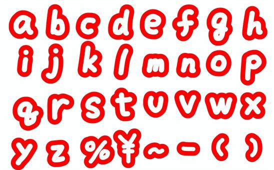使える手書きアルファベット小A〜Z＿赤 アルファベット,a,b,c,d,e,f,g,h,iのイラスト素材