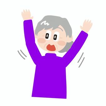驚愕する老人の女性 驚愕,ビックリ,驚く,感情,ポーズ,老人,お年寄り,おばあさん,女性,女のイラスト素材