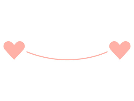 Curved line with pink hearts, , JPG and PNG