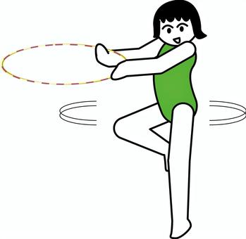 新体操フープ　 新体操,体操,フープ,演技,デフォルメ,女子,人物のイラスト素材
