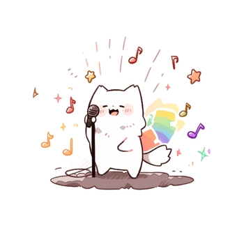 singing cat 1, , JPG, PNG and EPS