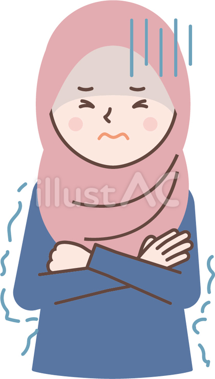 青ざめて震える外国人女性