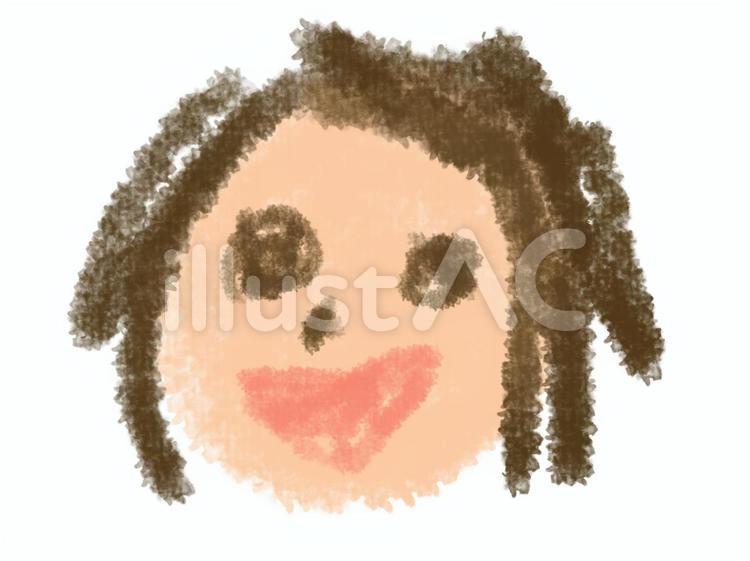 子どもが描いたお母さんの似顔絵 お母さん,母親,ママのイラスト素材