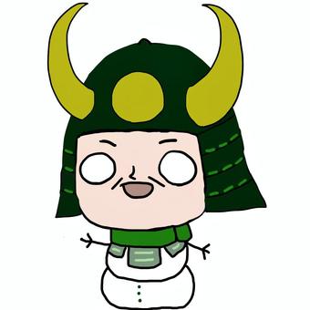 ゆるい福島正則 ゆきだるまさん 豊臣秀吉,武断派,賤ヶ岳の戦い,関ヶ原の戦い,猪武者,福島正則,愛知県,福島正信,戦国時代,時代のイラスト素材