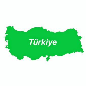 トルコの地図の形　英語 トルコ,地図,東ヨーロッパ,英語,国,海外,世界,国土,地理,外国のイラスト素材