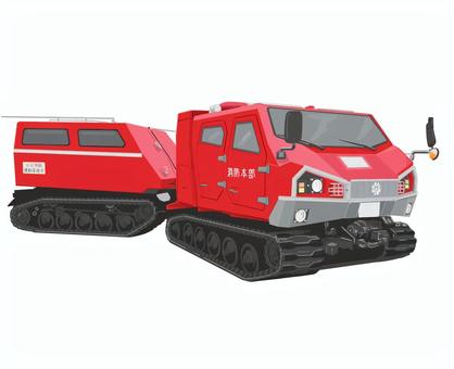 レッドサラマンダー水陸両用消防特殊車両 消防車両,リアル,水陸両用,災害,特殊,レッドサラマンダー,悪路,雪上,水上,赤のイラスト素材