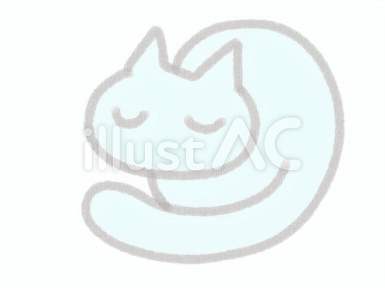 透明猫 猫,丸い,眠るのイラスト素材