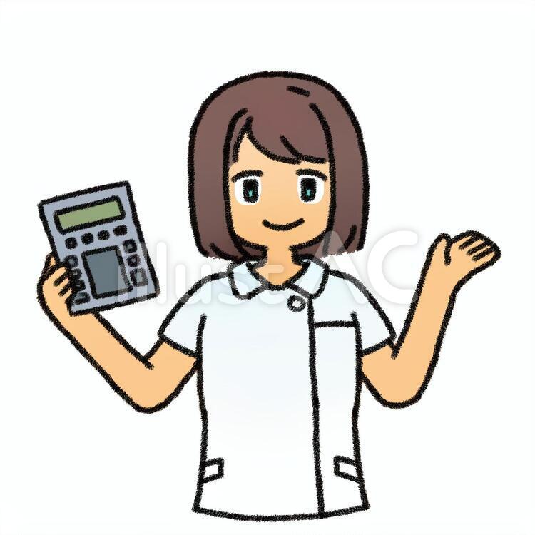 サチさん(白衣) 看護師,介護士,介護福祉士のイラスト素材