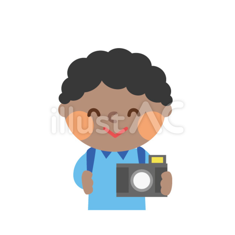 自慢のカメラ カメラマン,男の子,カメラのイラスト素材