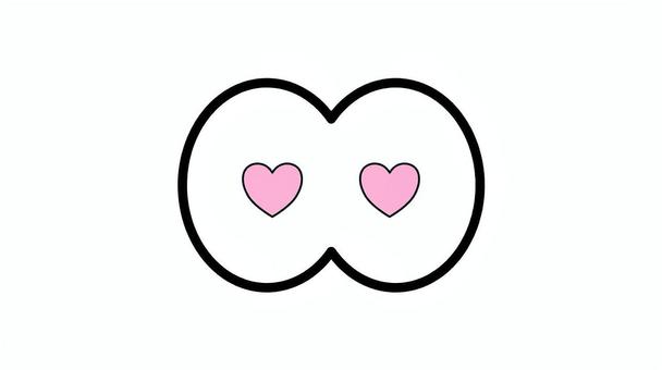 恋に落ちた人の目のイラスト素材　キュン 目,ハート,恋,ラブ,恋愛,好き,アイコン,人物,手書き,シンプルのイラスト素材