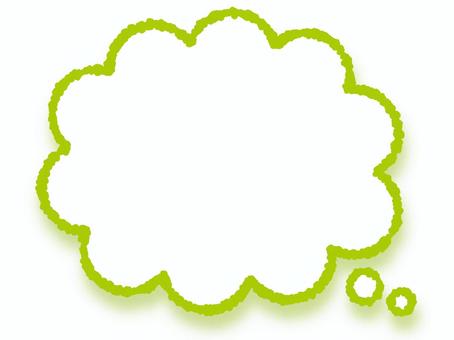 クレヨンの吹き出し　影付　黄緑